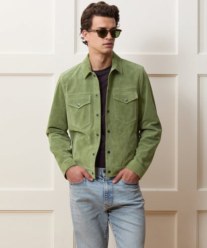 Italian Suede Dylan Jacket - Desert Sage