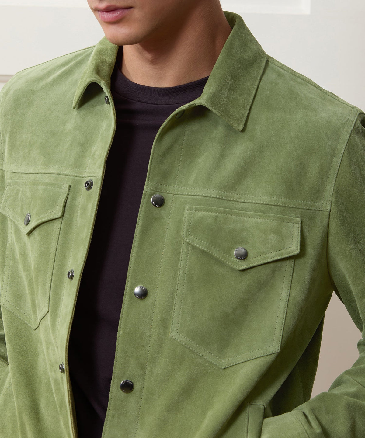 Italian Suede Dylan Jacket - Desert Sage