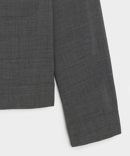 Tropical Wool Eisenhower Jacket - Charcoal