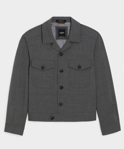 Tropical Wool Eisenhower Jacket - Charcoal