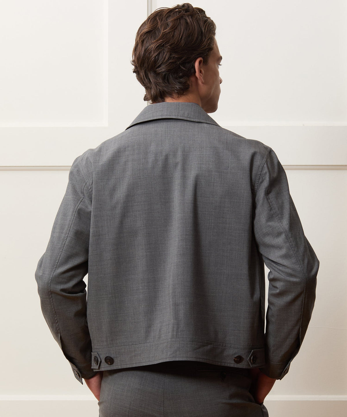 Tropical Wool Eisenhower Jacket - Charcoal