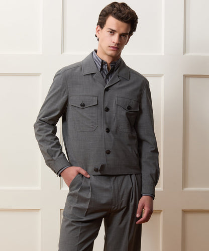 Tropical Wool Eisenhower Jacket - Charcoal