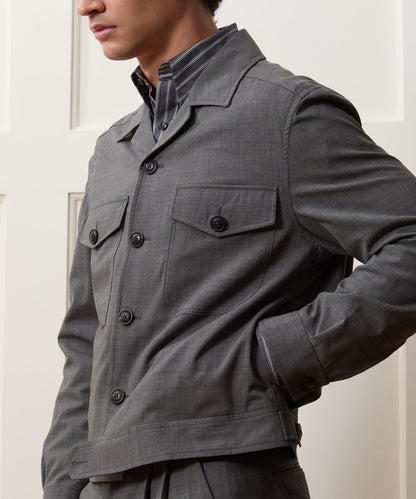 Tropical Wool Eisenhower Jacket - Charcoal