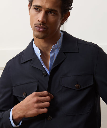 Tropical Wool Eisenhower Jacket - Navy