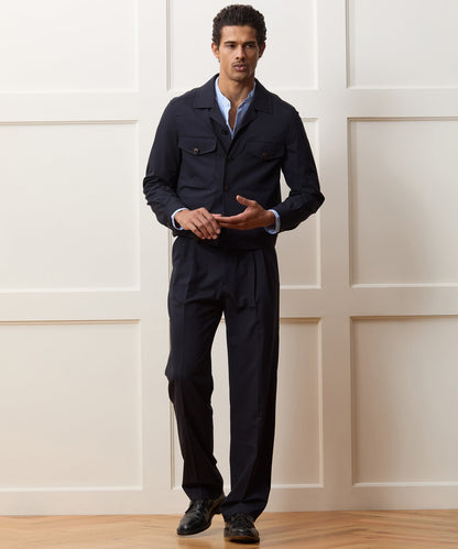 Tropical Wool Eisenhower Jacket - Navy