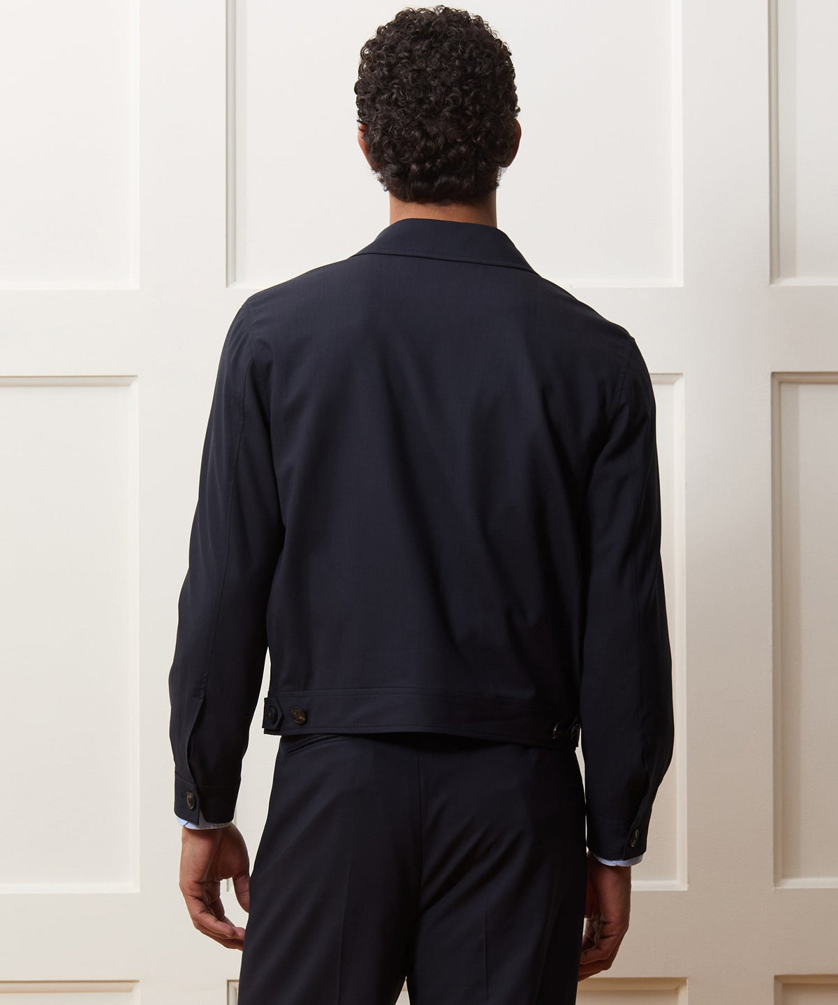 Tropical Wool Eisenhower Jacket - Navy