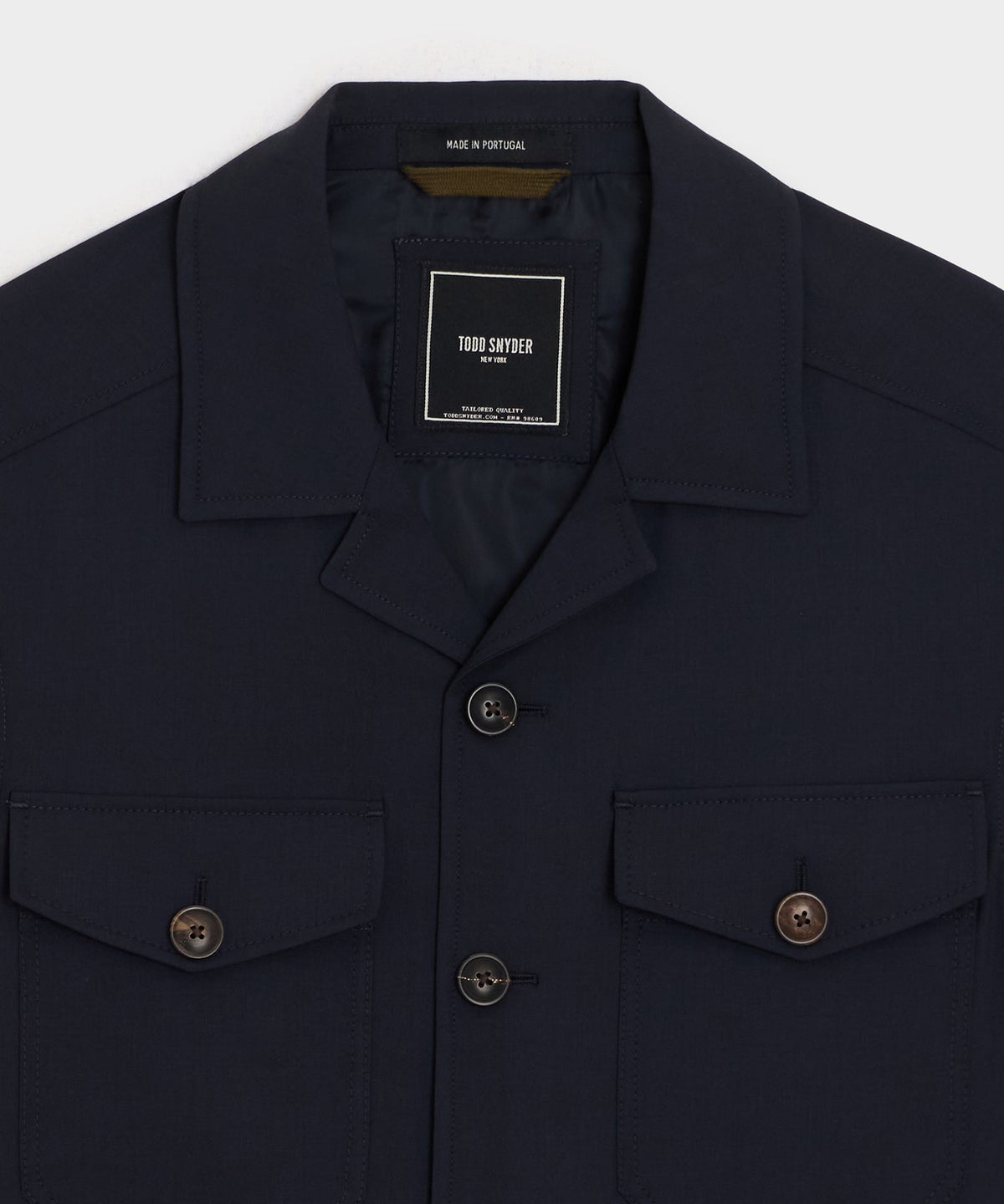 Tropical Wool Eisenhower Jacket - Navy