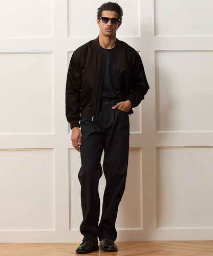 Satin Flight Jacket - Burgundy