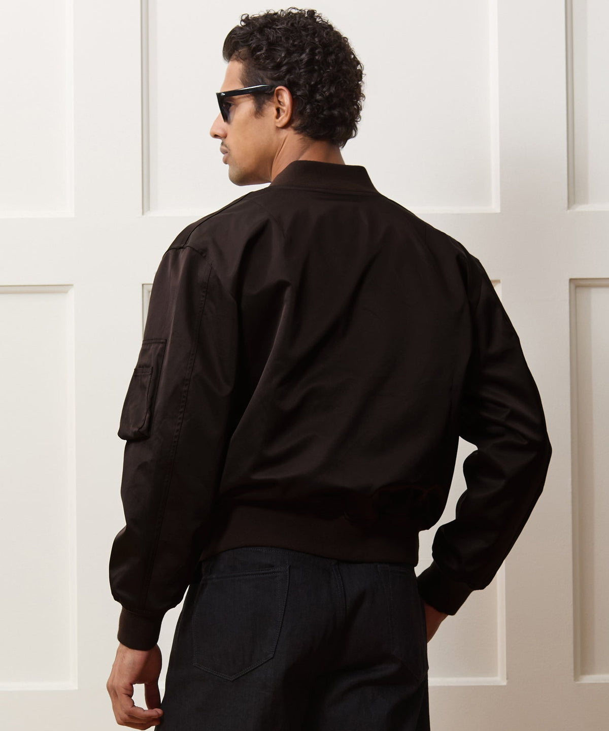 Satin Flight Jacket - Burgundy