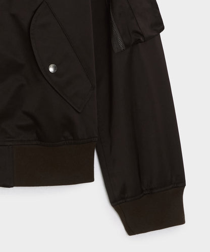 Satin Flight Jacket - Burgundy