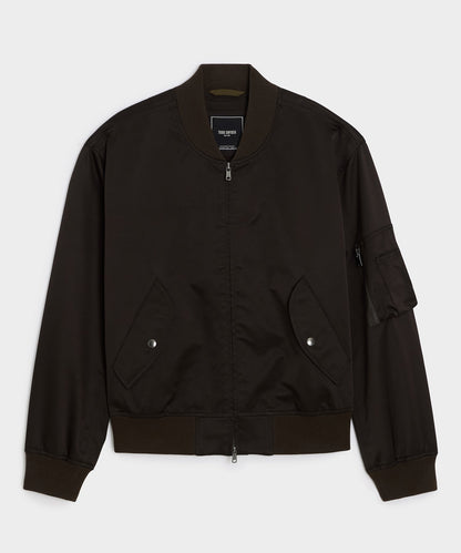 Satin Flight Jacket - Burgundy