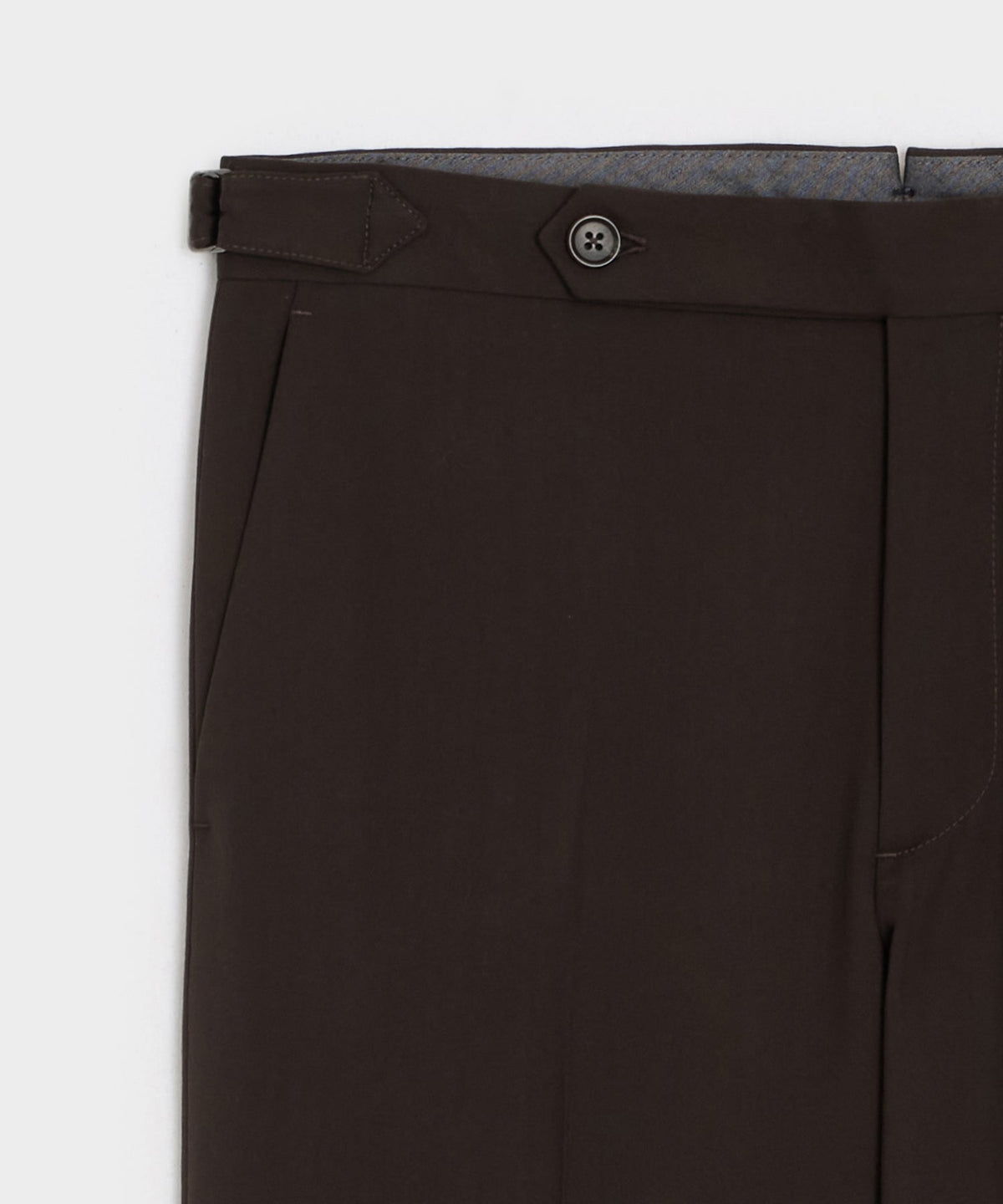 Italian Gabardine Side Tab Trouser - Caviar