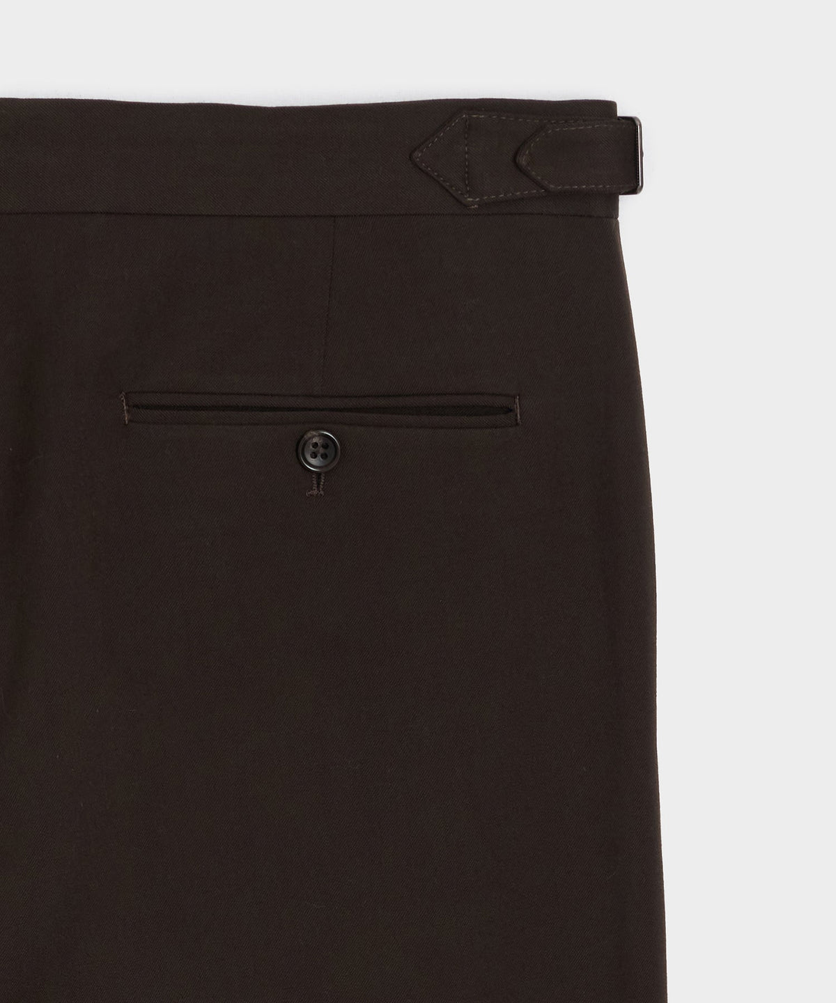 Italian Gabardine Side Tab Trouser - Caviar
