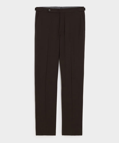 Italian Gabardine Side Tab Trouser - Caviar