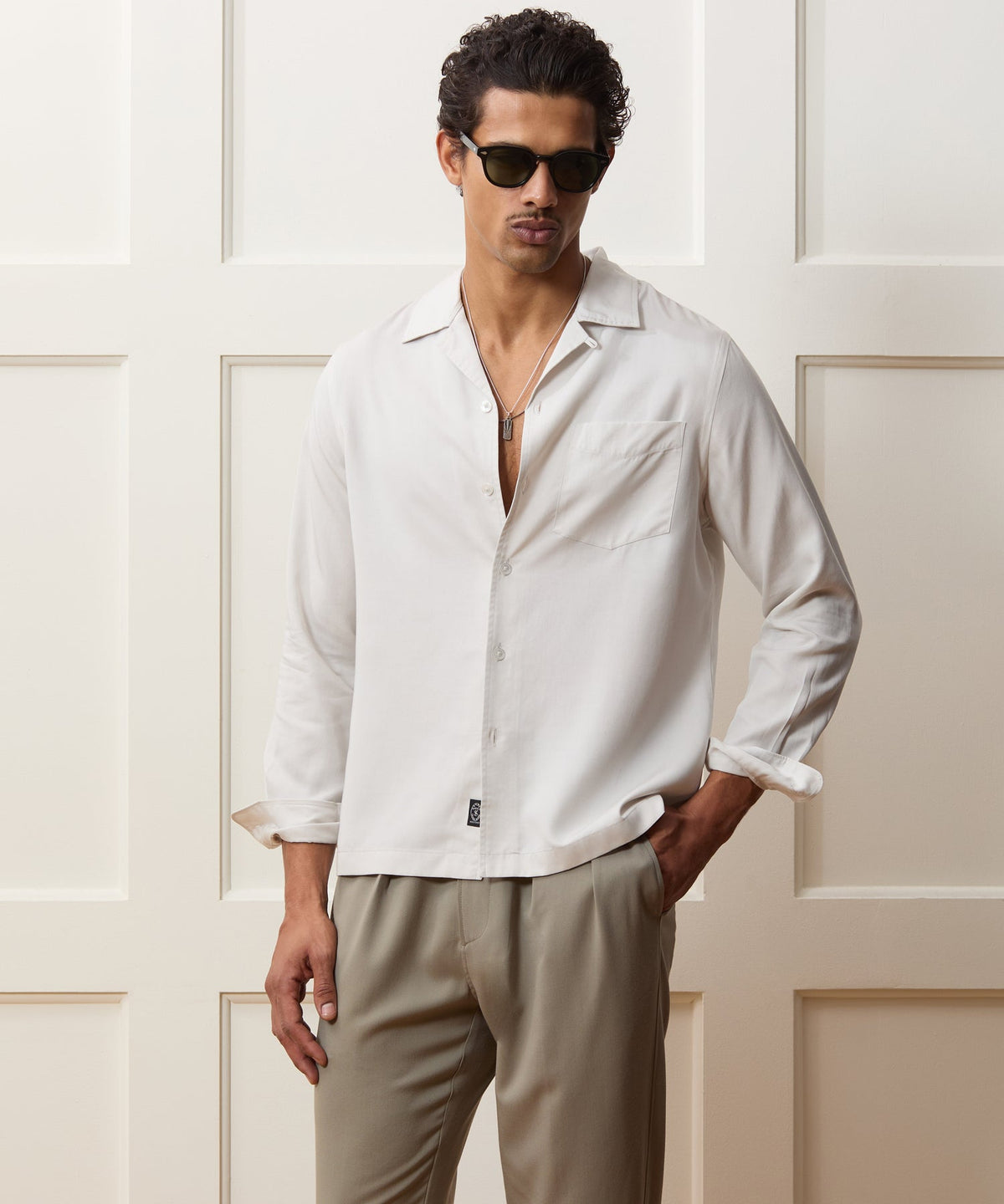 Sueded Tencel Hollywood Shirt - Cream