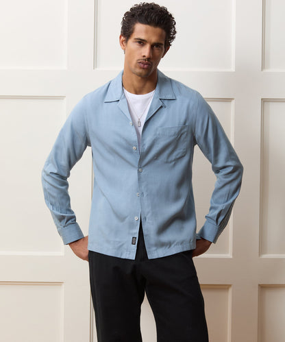 Sueded Tencel Hollywood Shirt - Light Blue