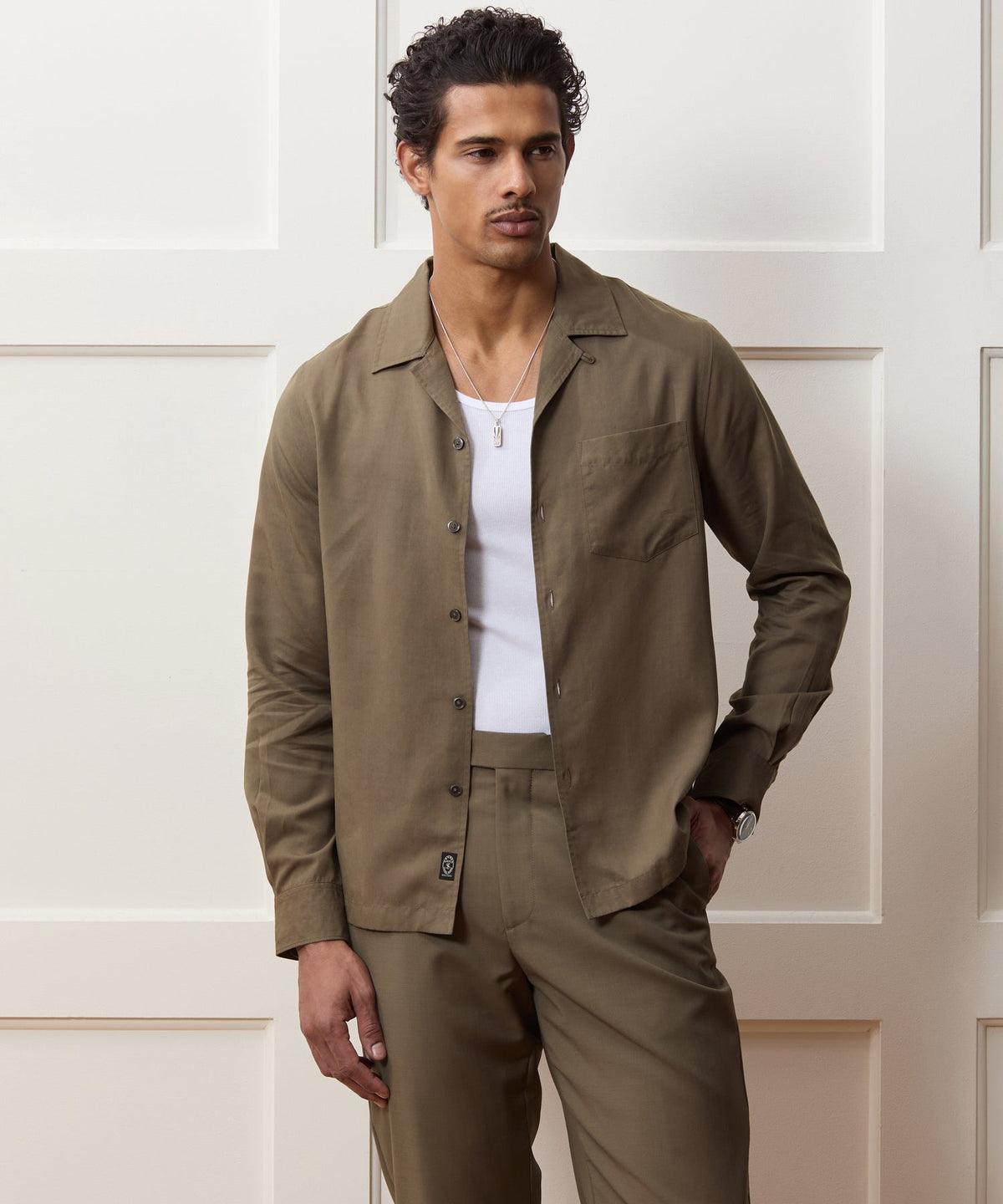 Sueded Tencel Hollywood Shirt - Taupe