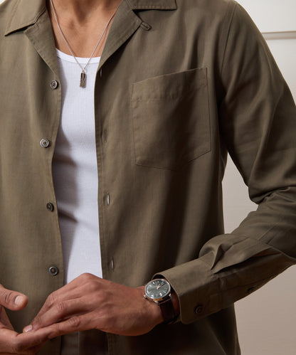Sueded Tencel Hollywood Shirt - Taupe