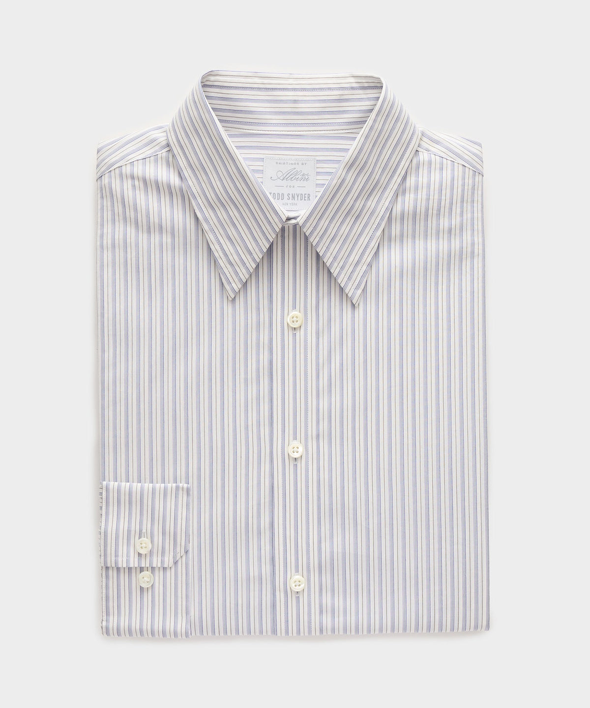 Poplin Long Point Collar Dress Shirt - Blue