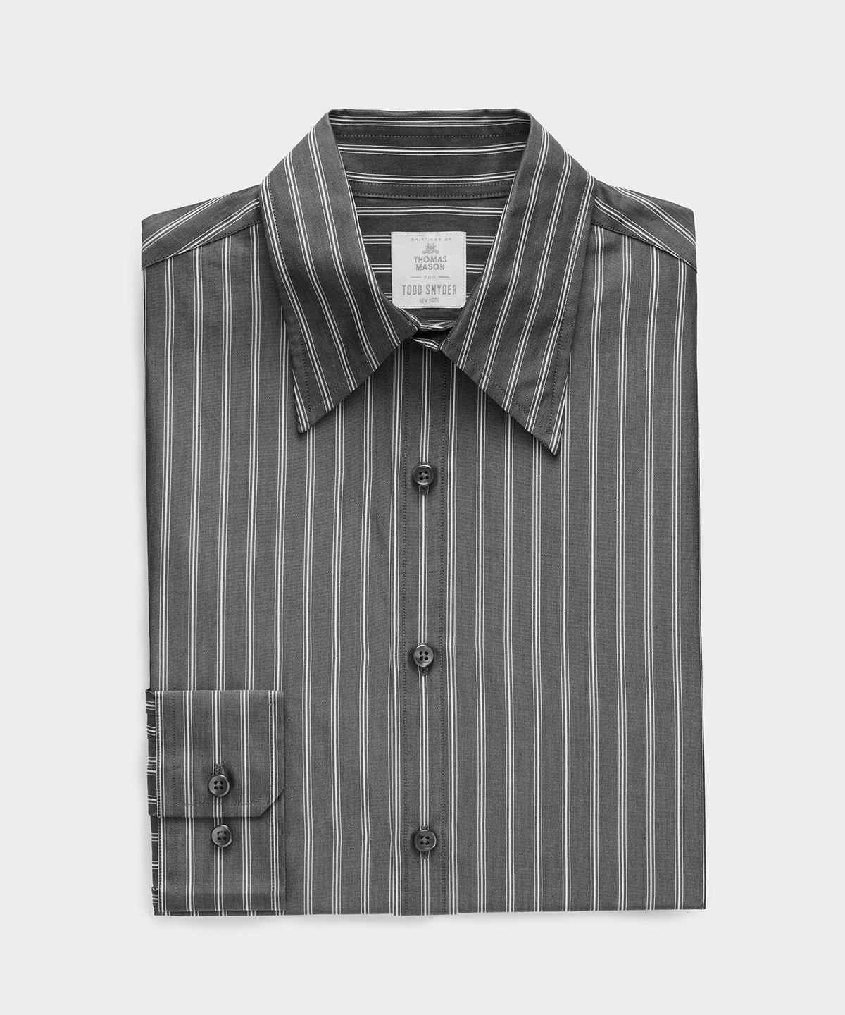 Poplin Long Point Collar Dress Shirt - Faded Black