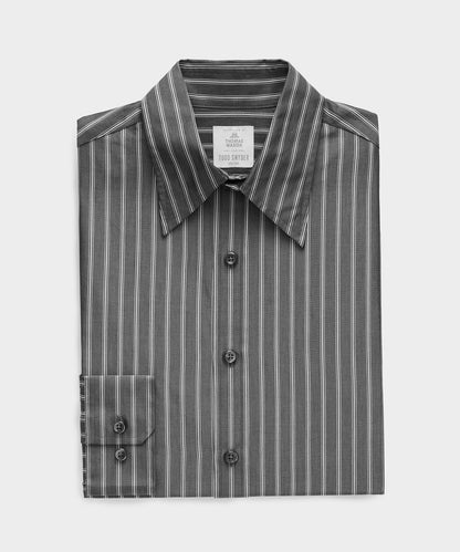 Poplin Long Point Collar Dress Shirt - Faded Black