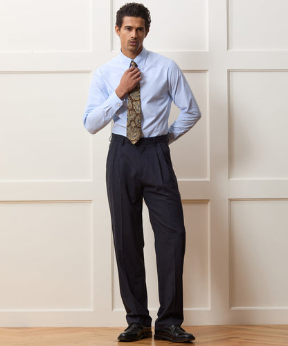 Cotton Twill Button-Down Dress Shirt - Blue