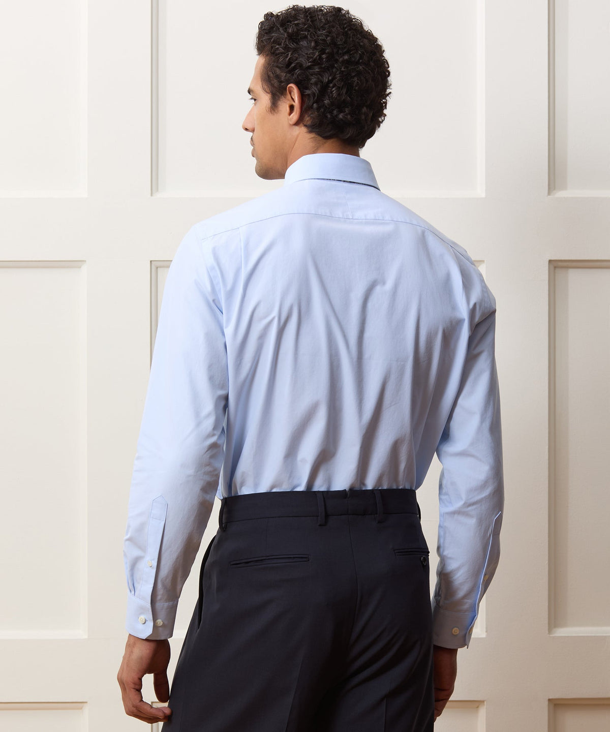 Cotton Twill Button-Down Dress Shirt - Blue