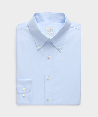 Cotton Twill Button-Down Dress Shirt - Blue