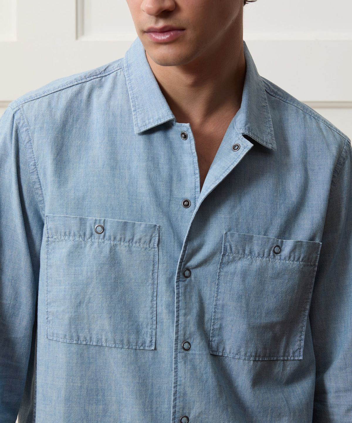 Chambray Mechanic Shirt - Bleached Indigo