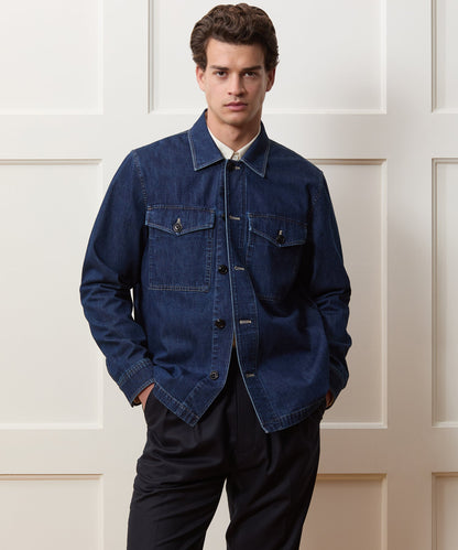 Denim Military Overshirt - Indigo