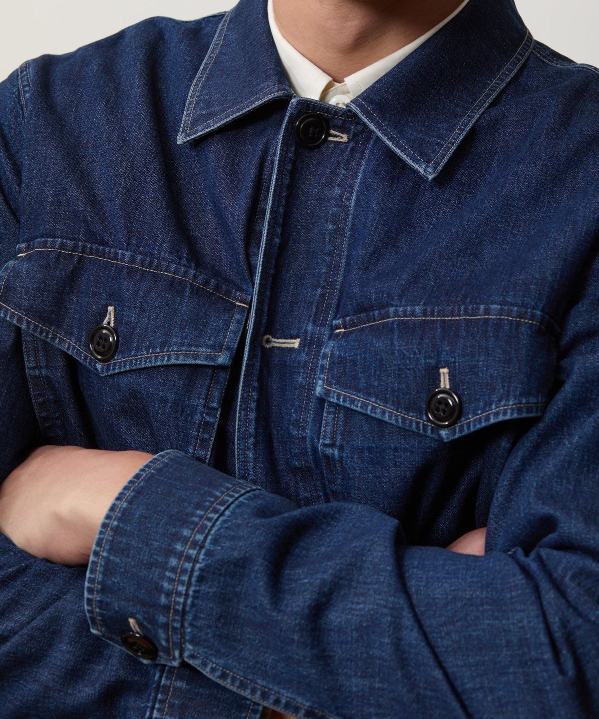Denim Military Overshirt - Indigo