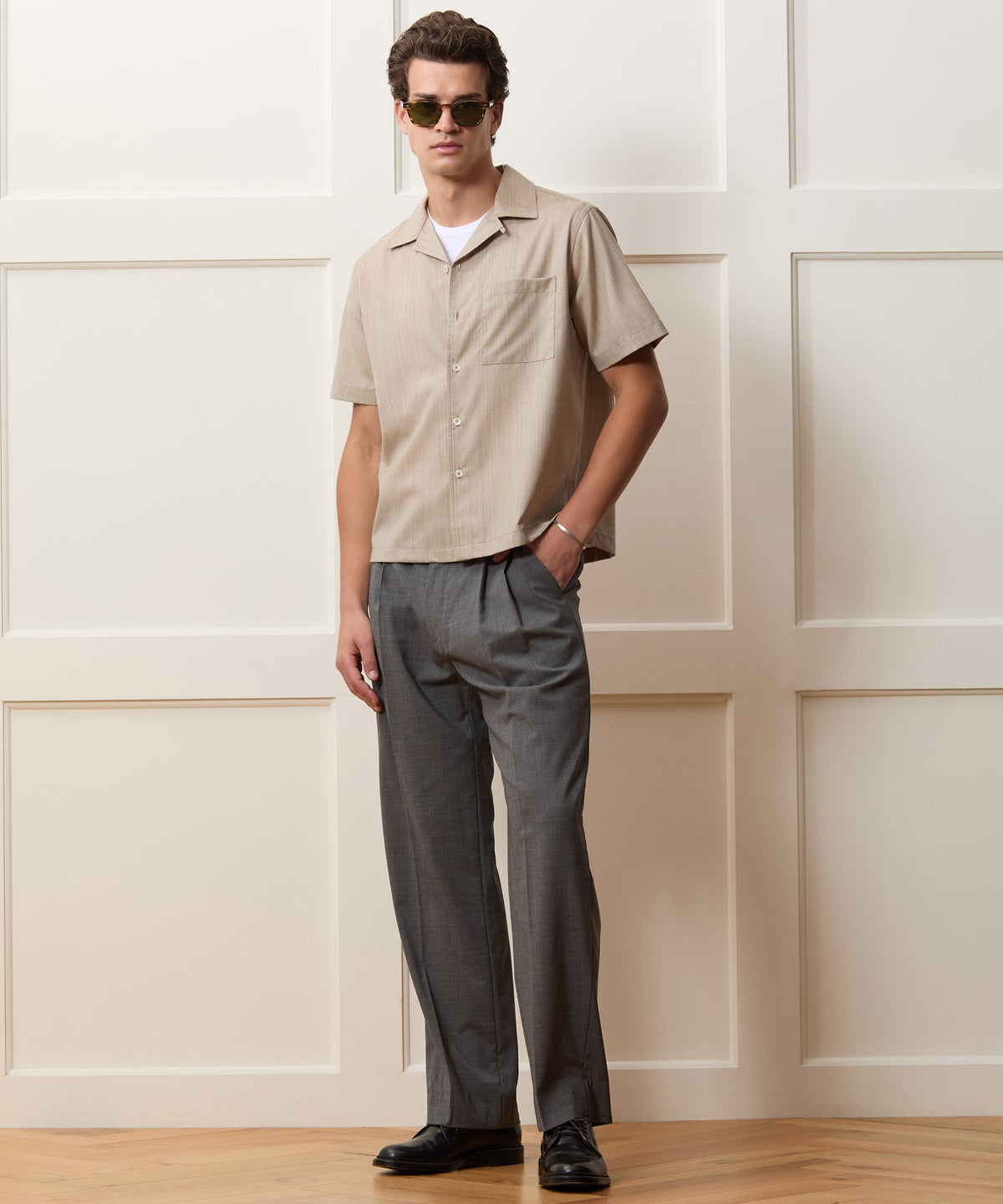 Lightweight Merino Capri Shirt - Heather Taupe