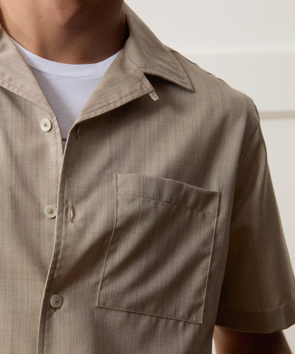 Lightweight Merino Capri Shirt - Heather Taupe