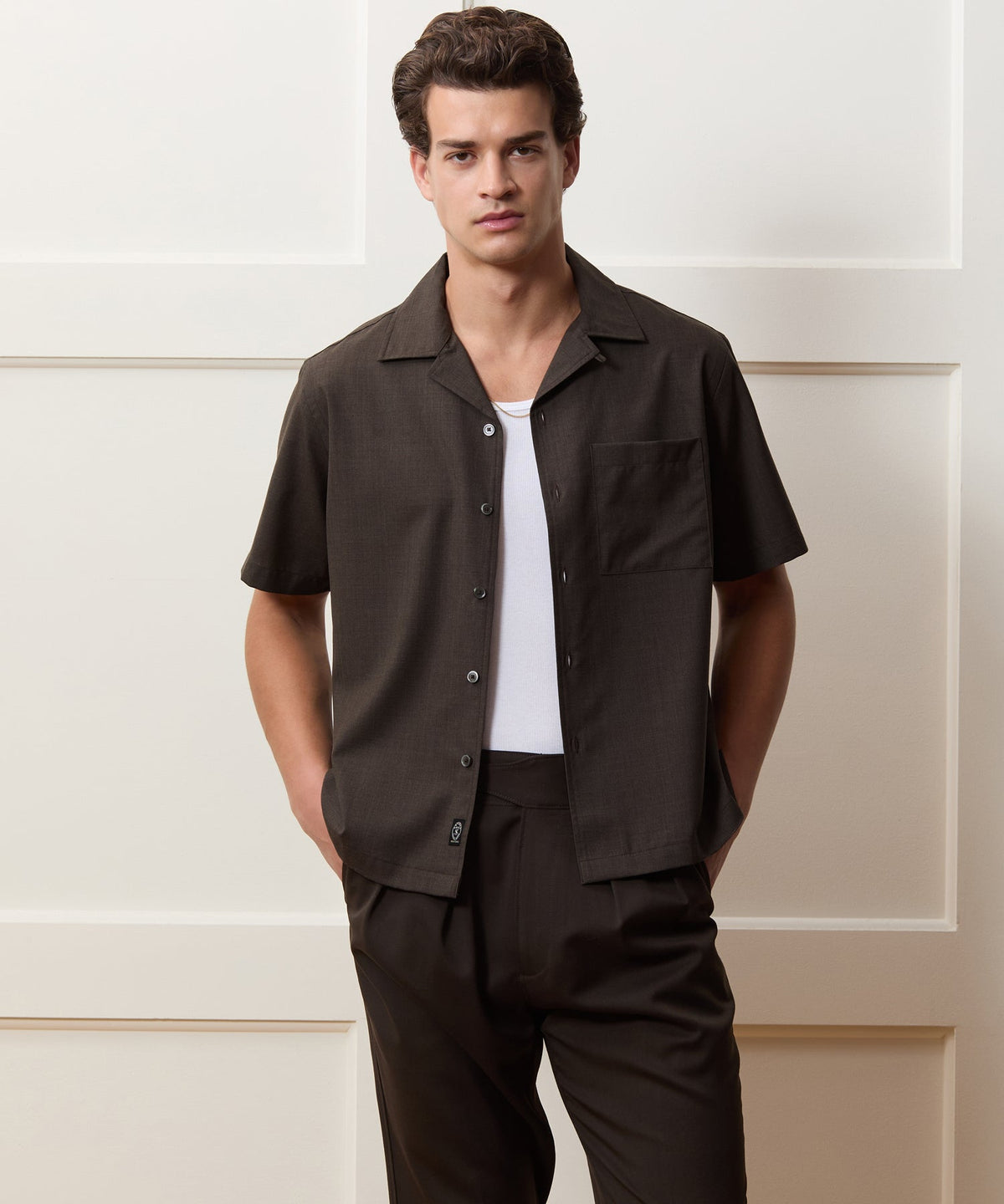 Lightweight Merino Capri Shirt - Brown Heather