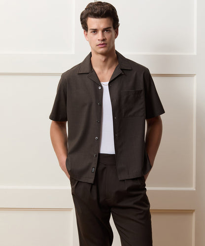 Lightweight Merino Capri Shirt - Brown Heather
