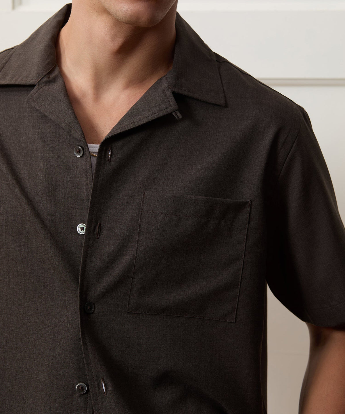 Lightweight Merino Capri Shirt - Brown Heather
