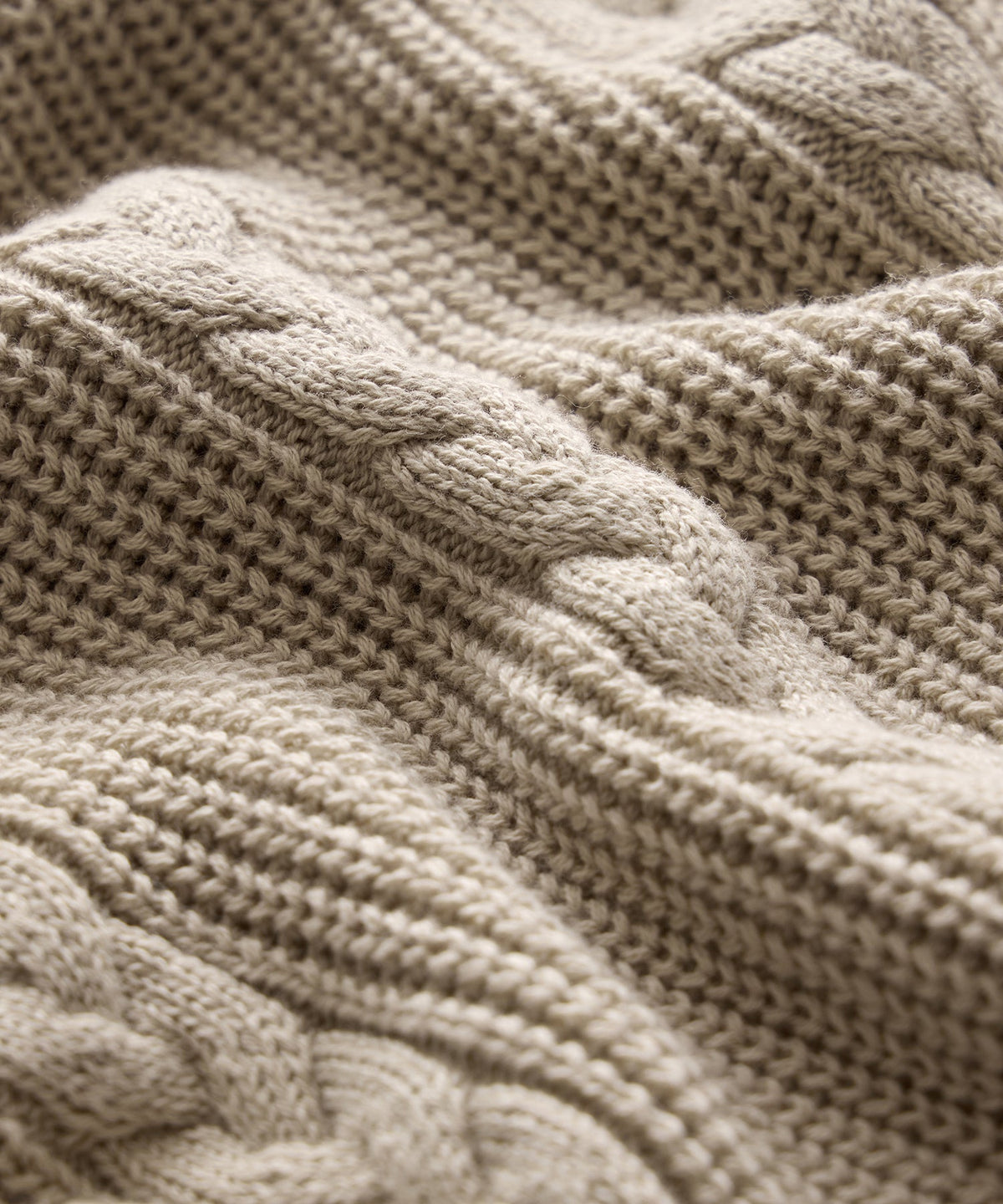 Beechwood Cable Knit Sweater Polo - Stone