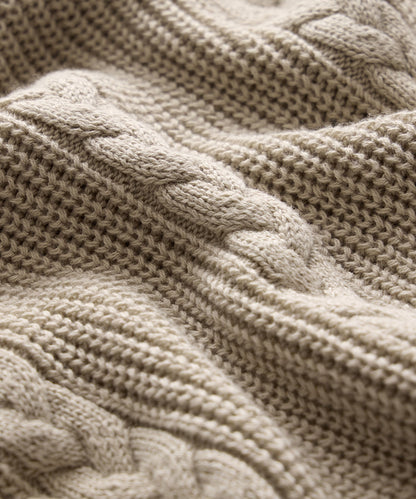 Beechwood Cable Knit Sweater Polo - Stone
