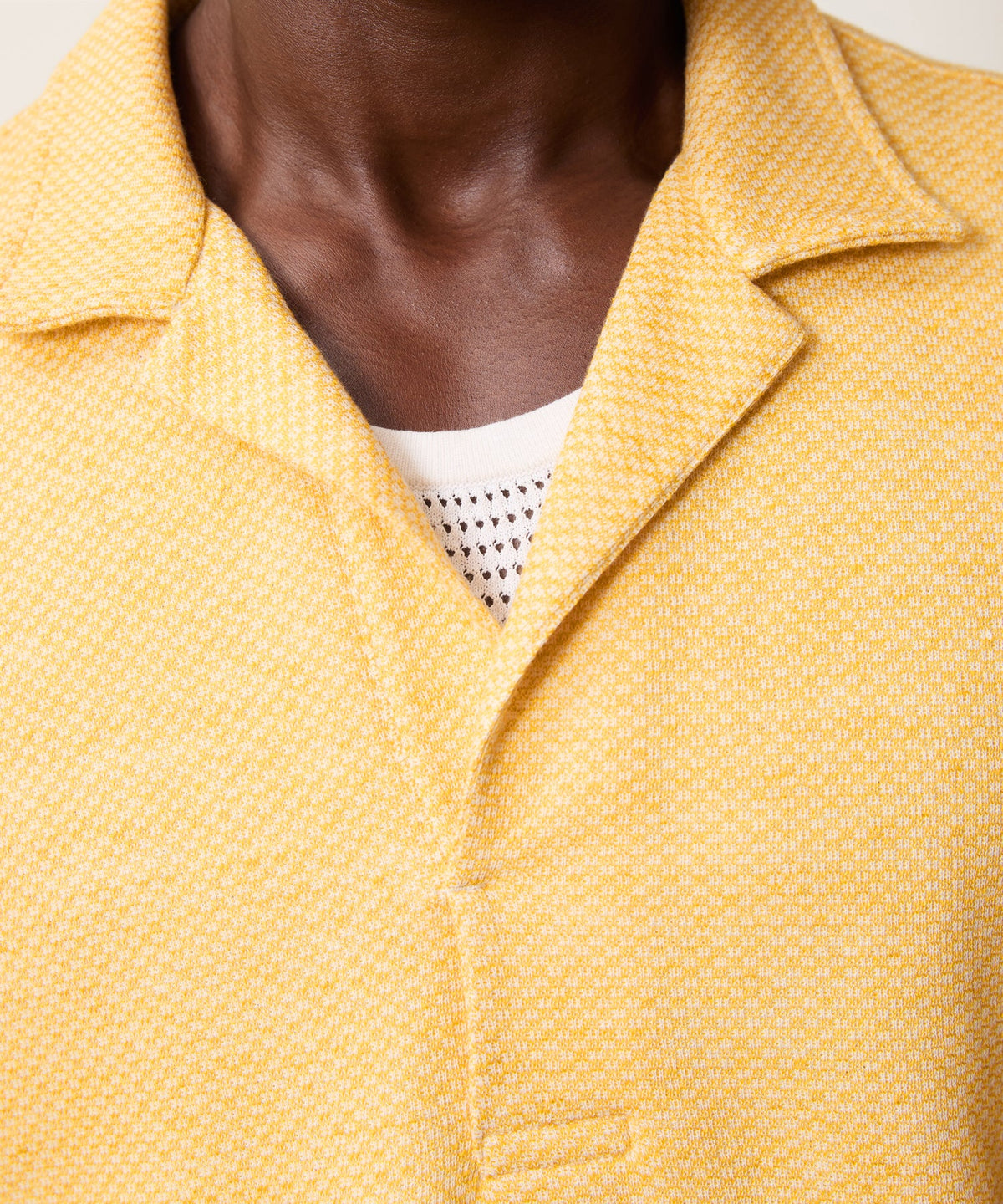 Relaxed Microcheck Montauk Polo - Yellow