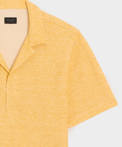 Relaxed Microcheck Montauk Polo - Yellow