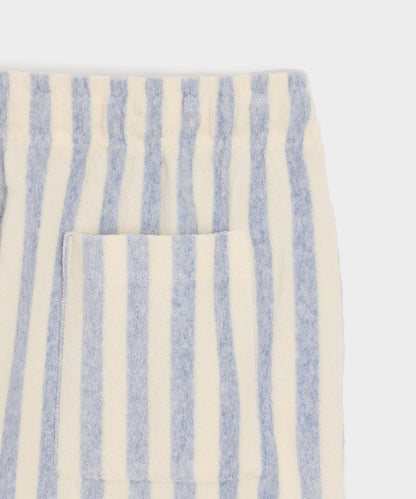 6" Striped Terry Short - Light Blue