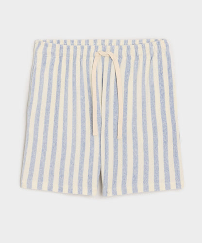 6" Striped Terry Short - Light Blue