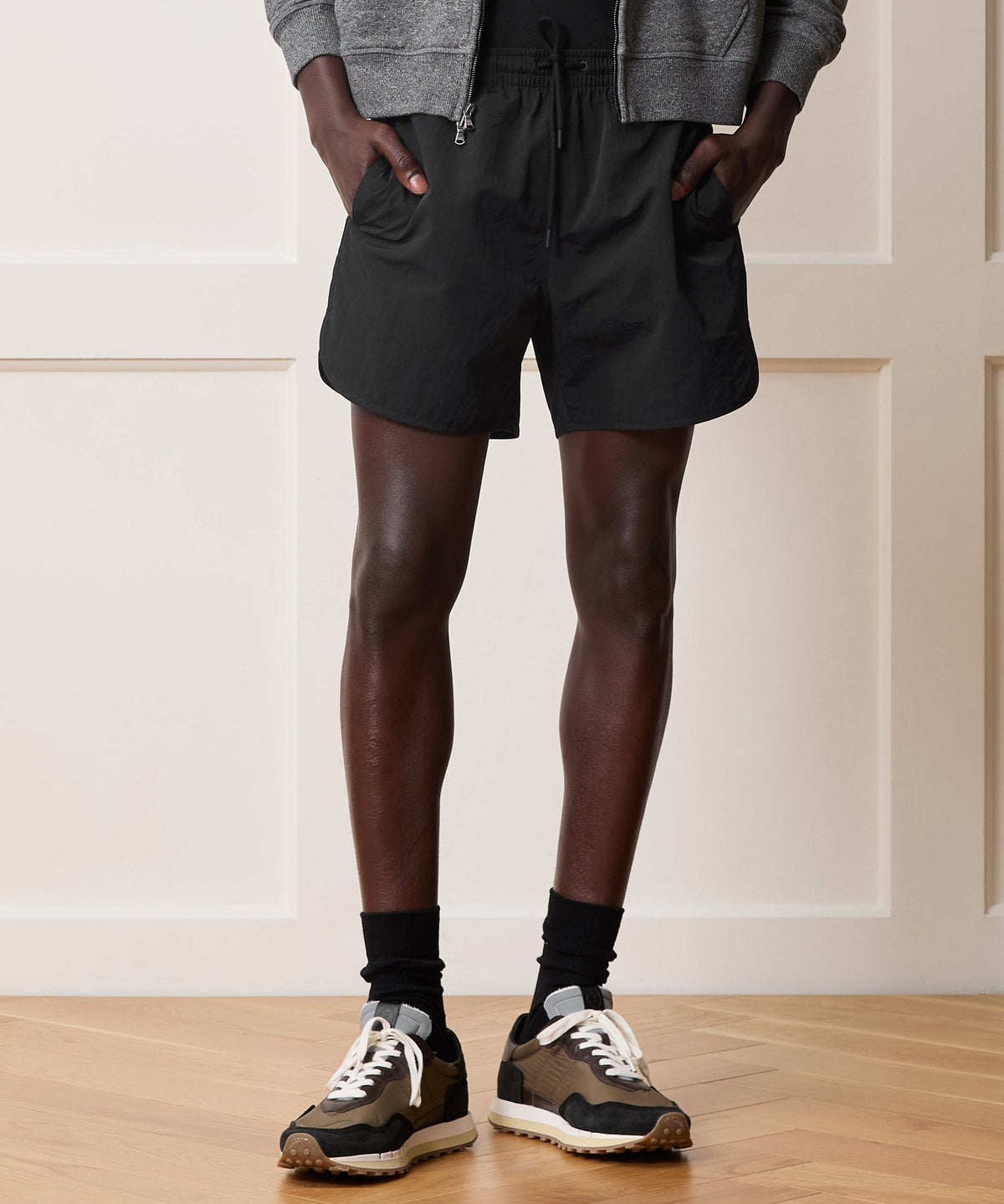5" Nylon Dolphin Short - Black