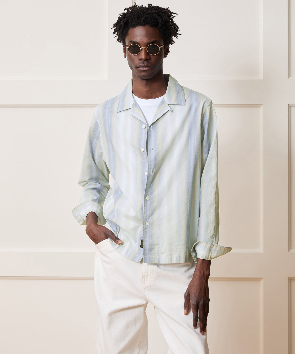 Summerweight Camp Collar Shirt - Light Blue