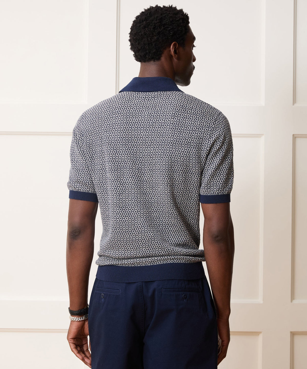 Joshua Sweater Polo - Navy Batik