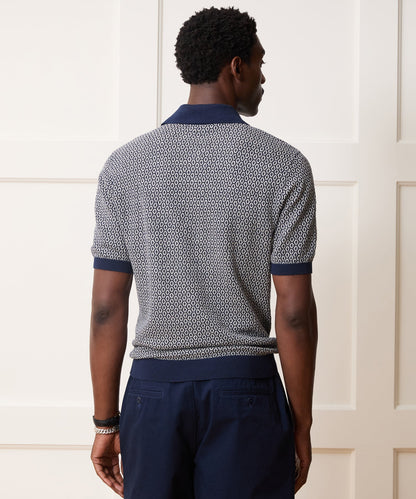 Joshua Sweater Polo - Navy Batik