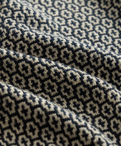 Joshua Sweater Polo - Navy Batik