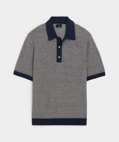 Joshua Sweater Polo - Navy Batik