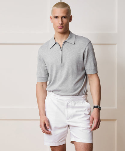 Kent Quarter-Zip Sweater Polo - Heather Grey