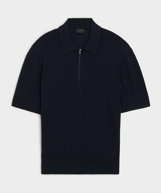 Kent Quarter-Zip Sweater Polo - Navy